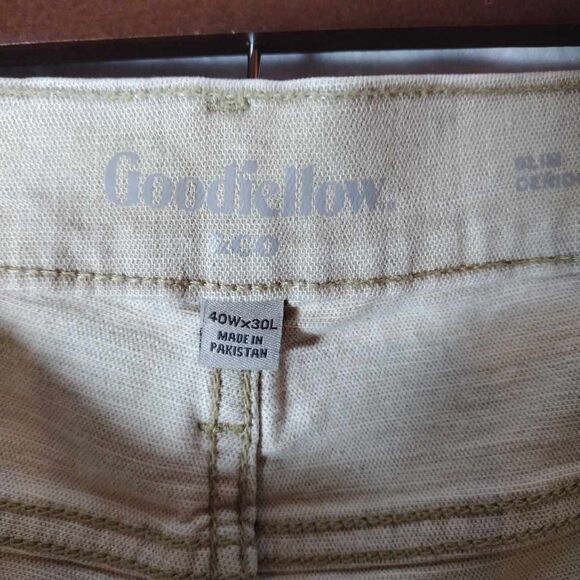 NWT Goodfellow & Co The Every Wear Pants Men's 40x30 Stretch Slim Chino Biege - Picture 10 of 14